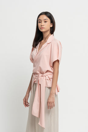 Powder Pink Side Tie Shirt