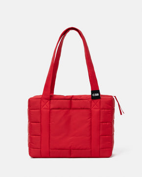 The Midi Blood Red Puffer Bag