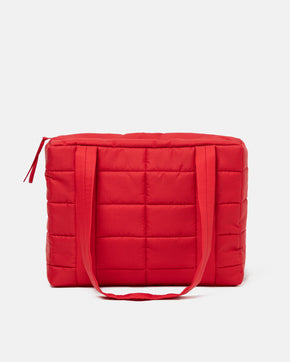 The Midi Blood Red Puffer Bag