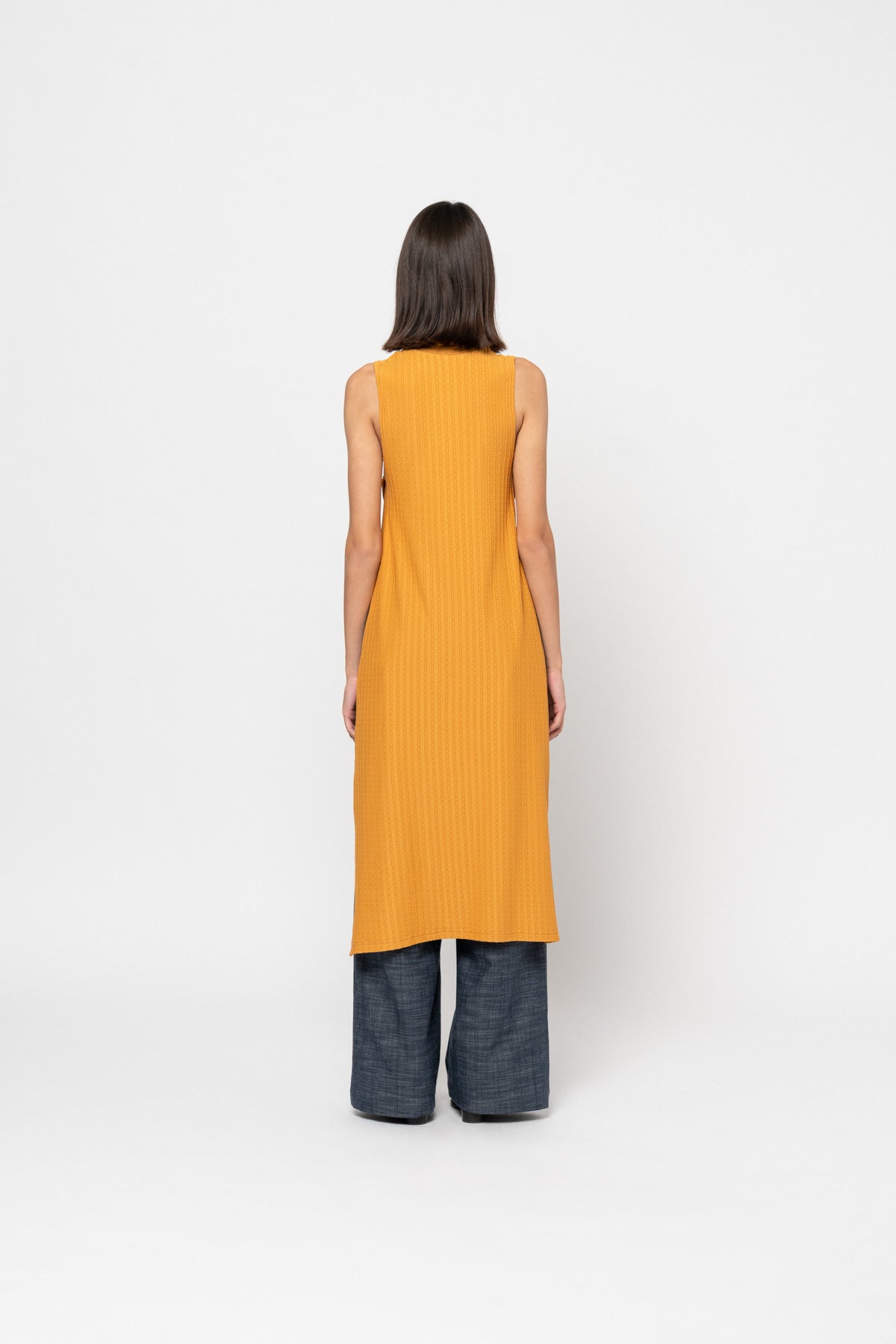 The Mustard Side-slit Turtleneck