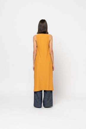 The Mustard Side-slit Turtleneck