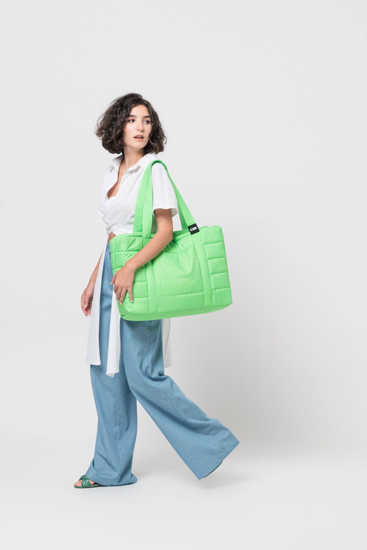 Neon Green Puffer Bag