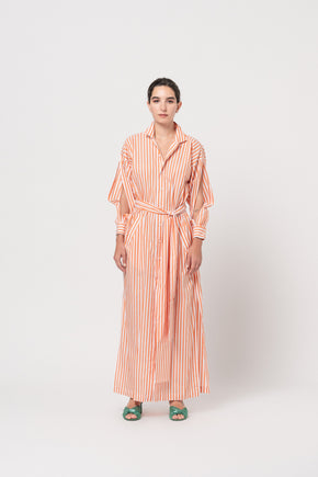 Orange Ruptured shirt dress