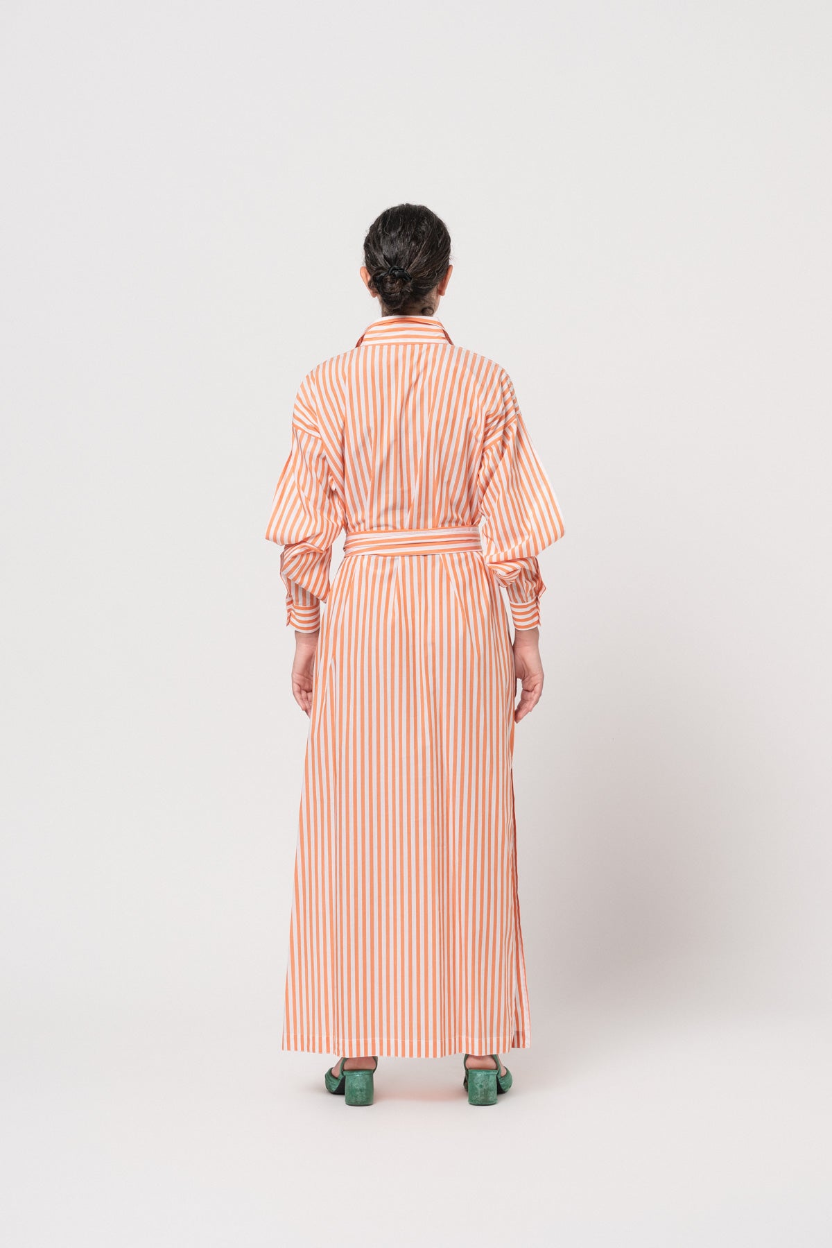 Orange Ruptured shirt dress