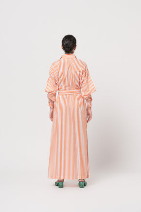 Orange Ruptured shirt dress