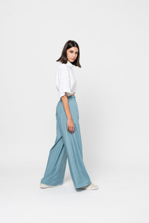 Pastel Blue Wide Pants