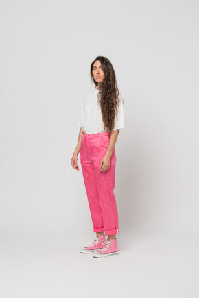 Pink Flower Tailored Pants