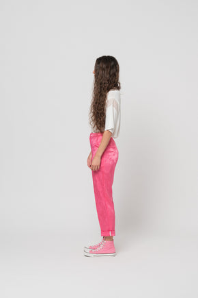 Pink Flower Tailored Pants