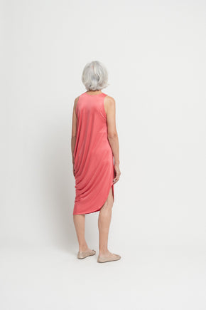 Side Drape Coral Dress