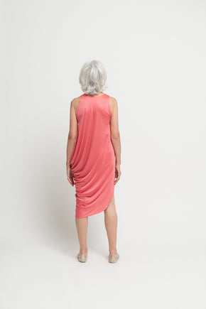 Side Drape Coral Dress