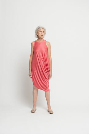 Side Drape Coral Dress