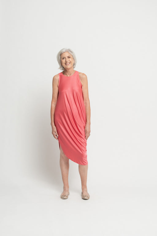 Side Drape Coral Dress