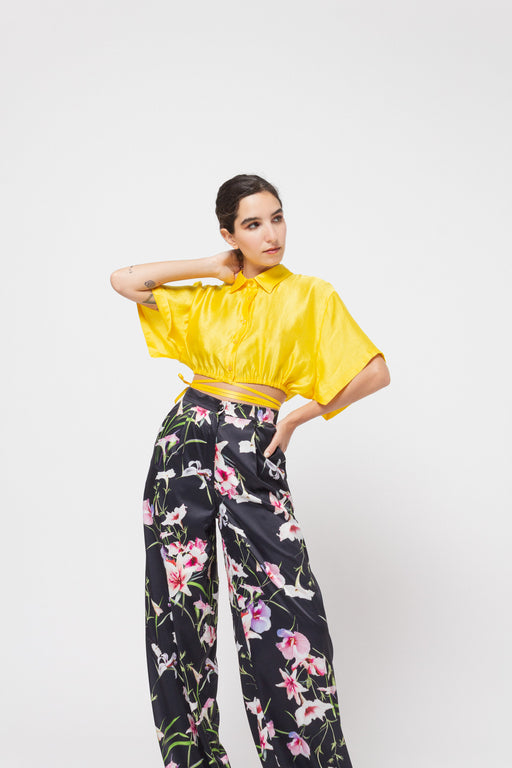 The Sunny Cropped Wrap Shirt