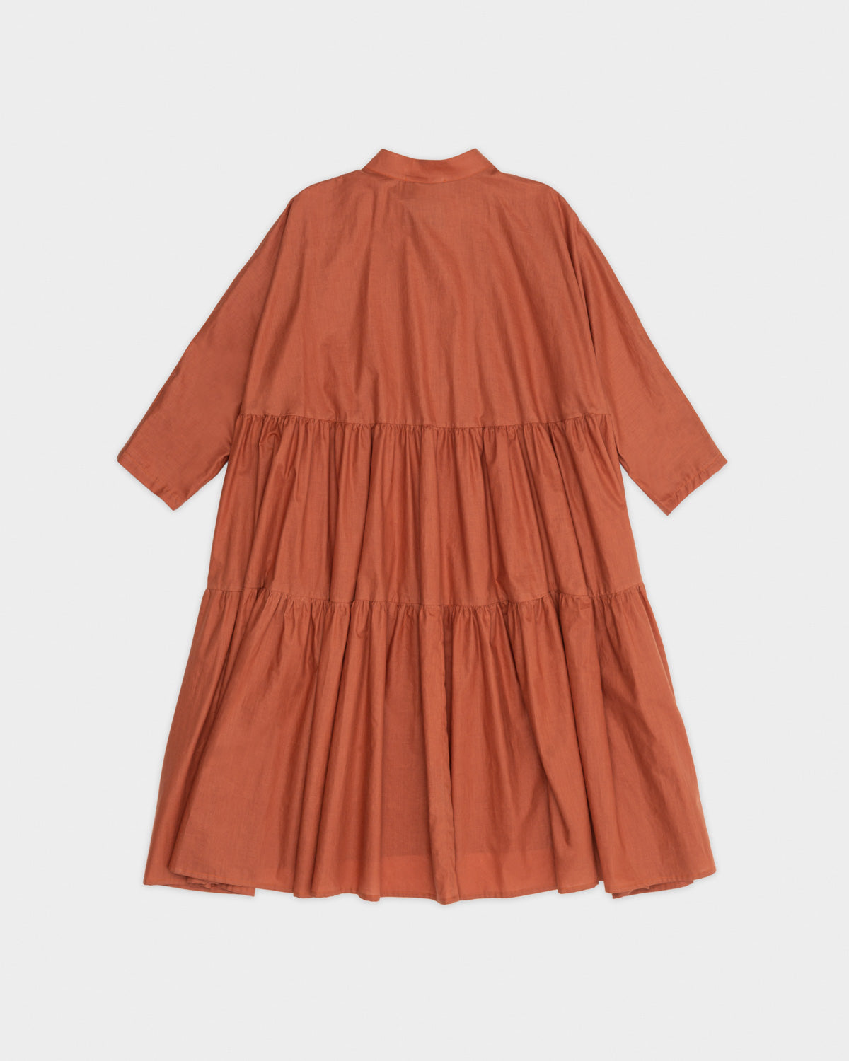 Brown Long Two Ruffle Dress