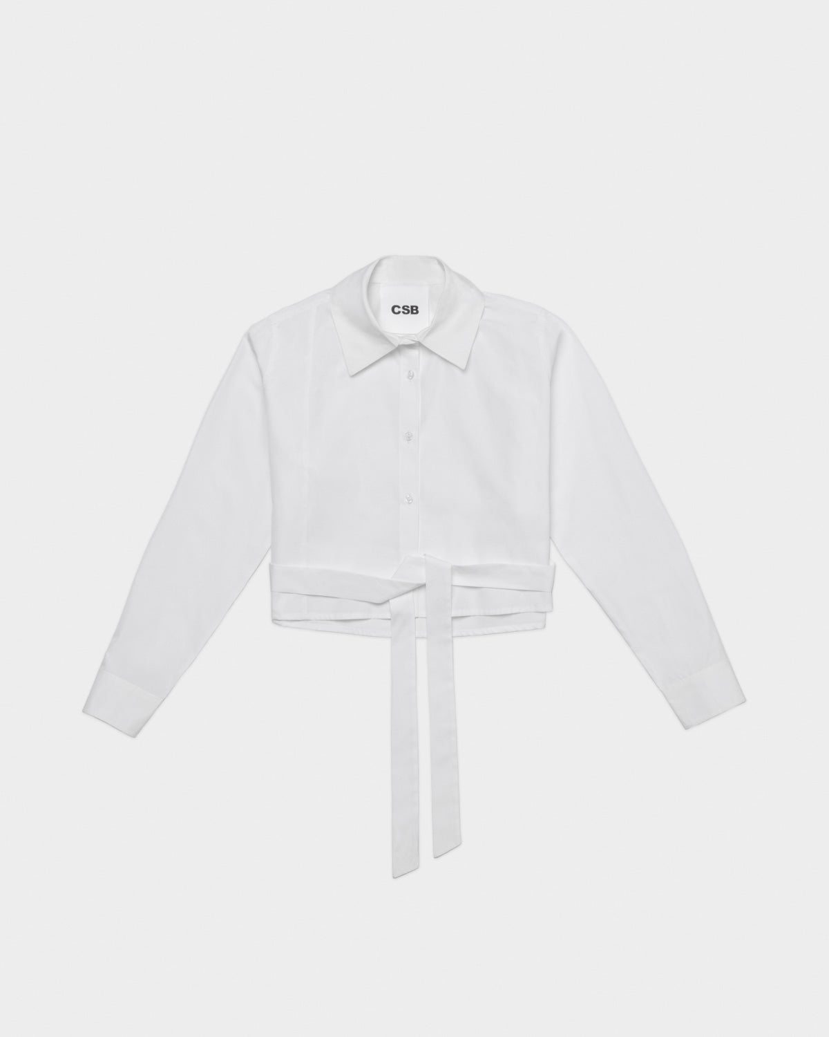 White Ruptured cropped Shirt