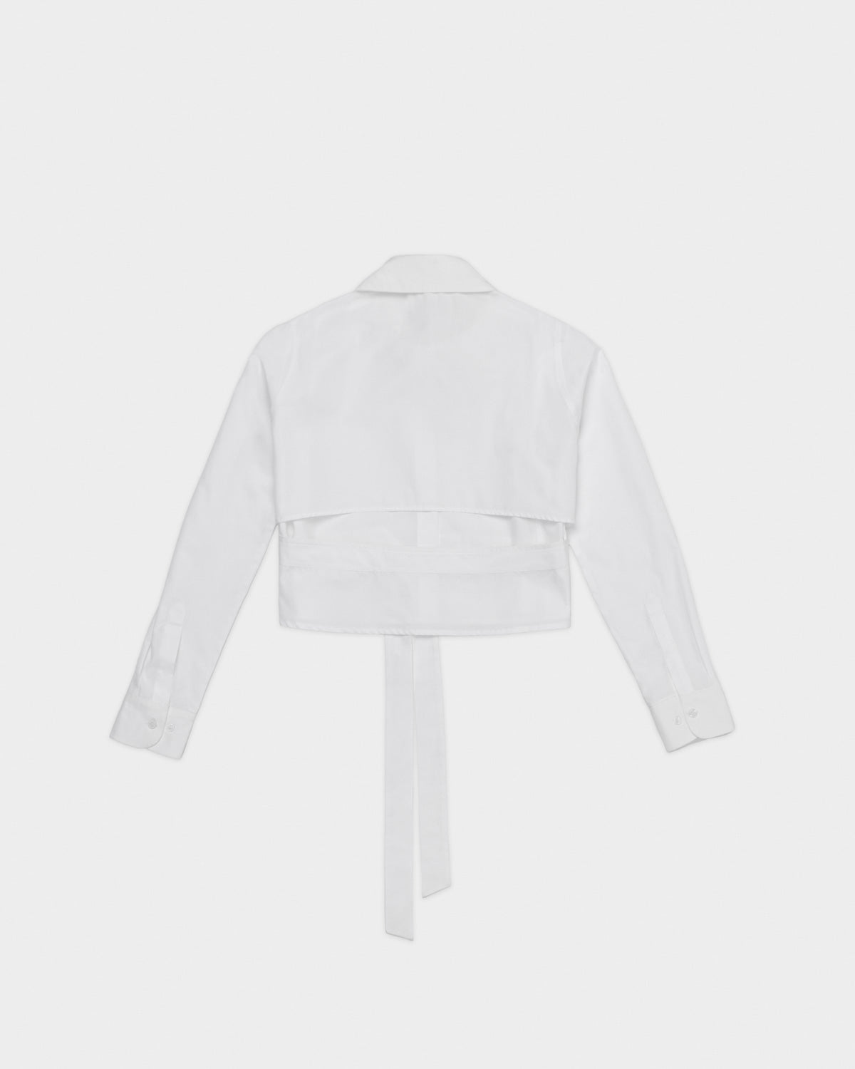 White Ruptured cropped Shirt