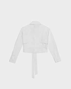 White Ruptured cropped Shirt